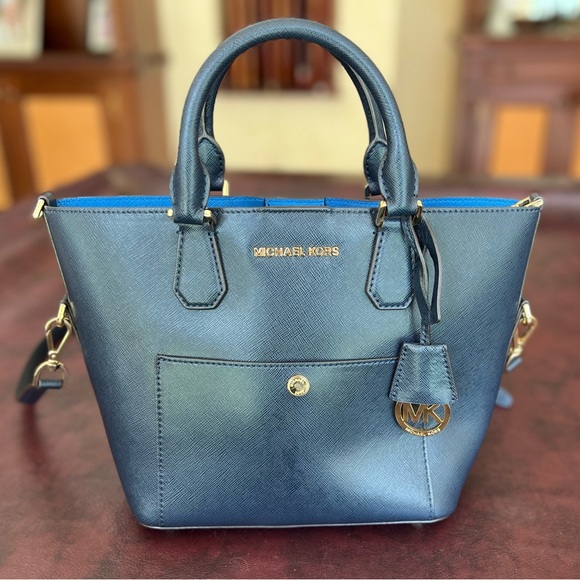 Michael Kors Greenwich Grab Bag, Navy Blue - Picture 1 of 10